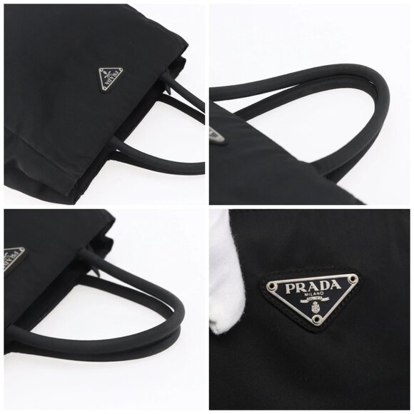 PRADA Hand Bag Nylon Black Silver Auth 153198 - Picture 16 of 16